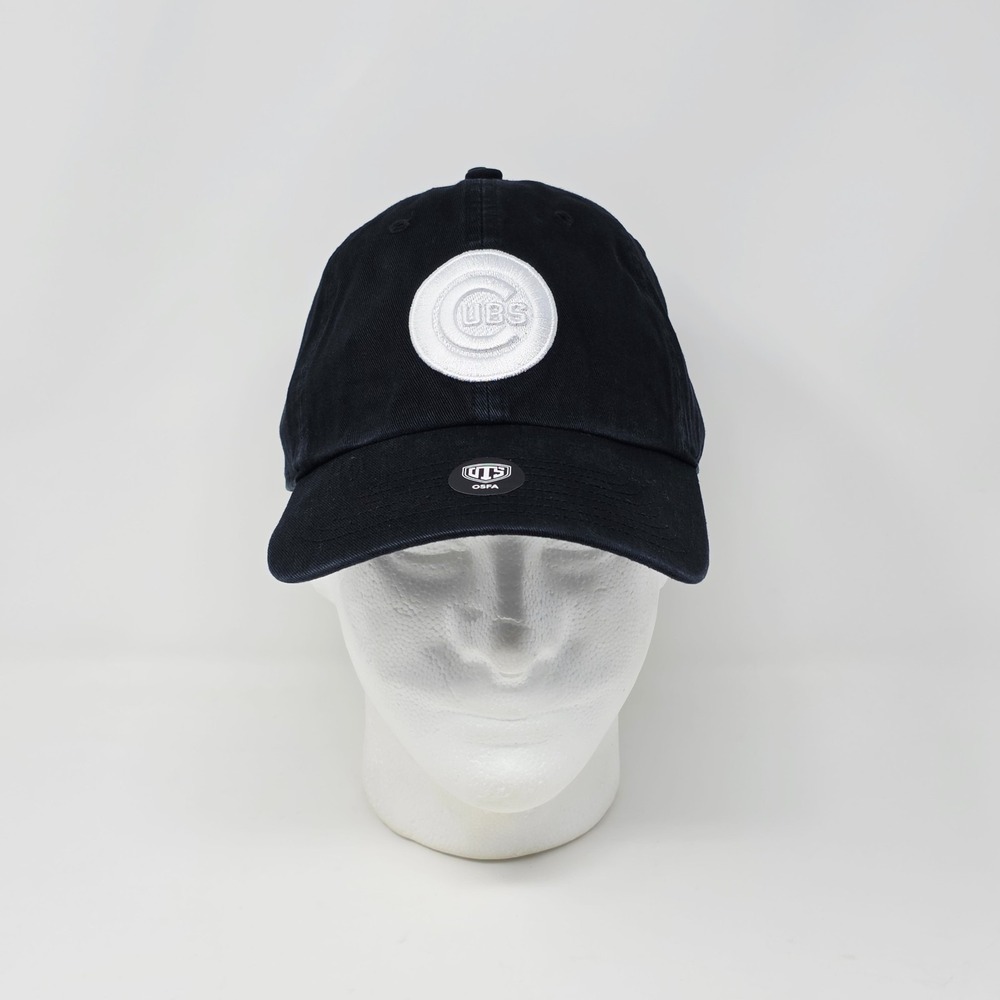 Chicago Cubs OTS '47 Challenger Black/White‎ Logo Adjustable Strap Dad Hat Cap